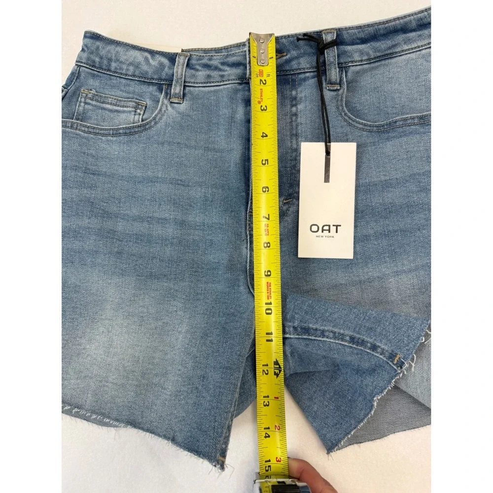 OAT New York Womens High Rise Raw Hem Denim Shorts‎ Blue Size 8/29 S0024-CA